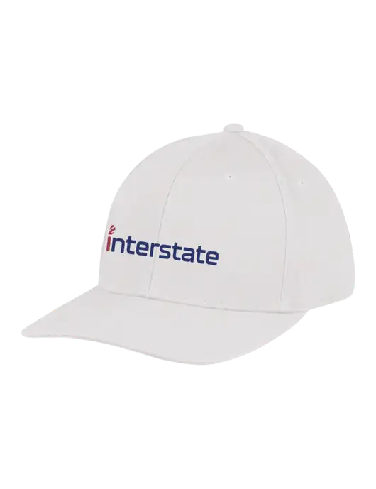 Premium Modern Structured Twill White Snapback Cap w/Interstate Logo