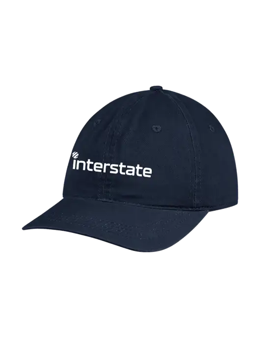 Garment Washed Unstructured Twill Navy Cap w/Interstate Logo