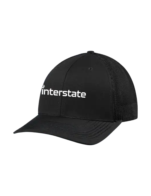 Richardson Adjustable Snapback Original 112 Trucker Cap Black w/Black Mesh w/Interstate Logo