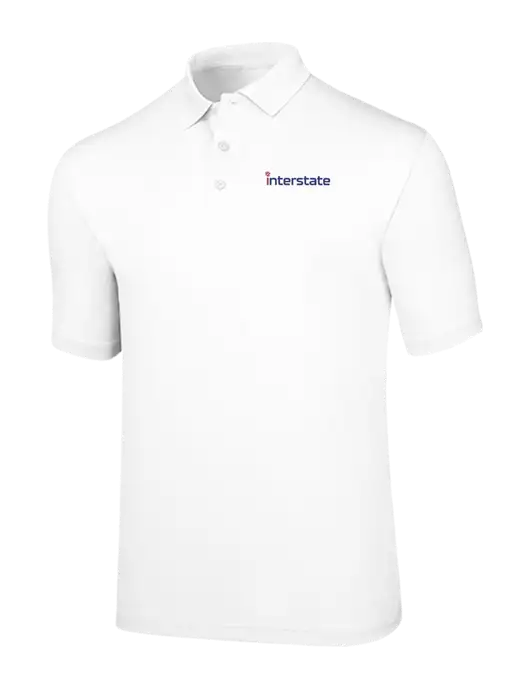 Callaway Opti-Dri White Chev Polo w/Interstate Logo