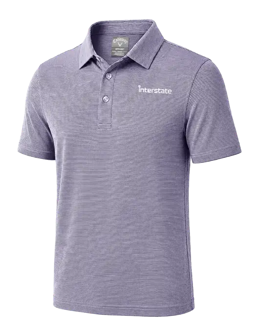Callaway Navy Fine Line Stripe Polo w/Interstate Logo