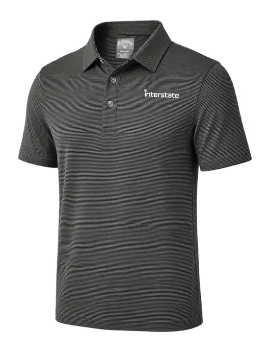 Callaway Black Fine Line Stripe Polo w/Interstate Logo