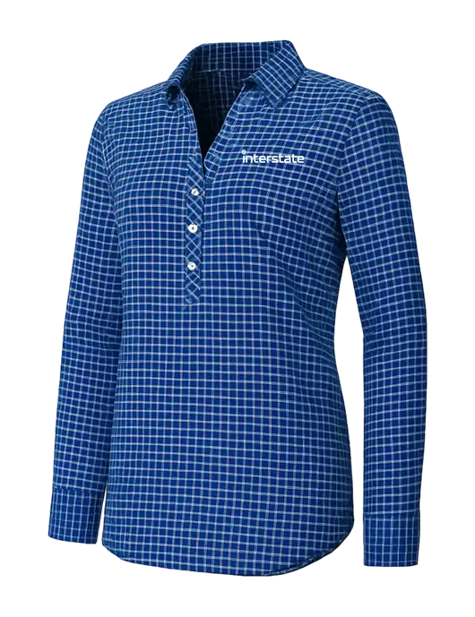 Womens Navy/White City Stretch Shirt w/Interstate Logo