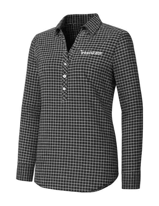 Womens Dark Grey/White City Stretch Shirt w/Interstate Logo