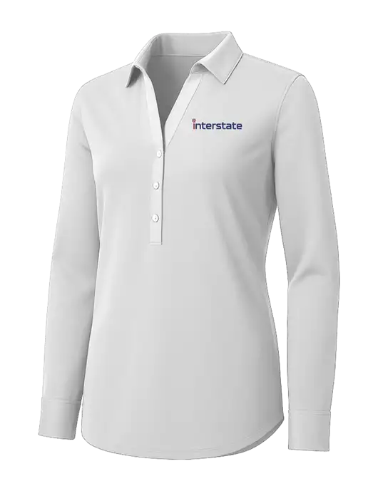 Womens White City Stretch Shirt w/Interstate Logo