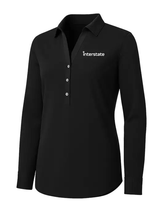 Womens Black City Stretch Shirt w/Interstate Logo