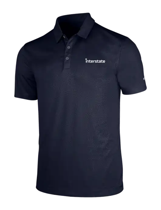 NIKE Dark Navy Dri-Fit Embossed Tri-Blade Polo w/Interstate Logo