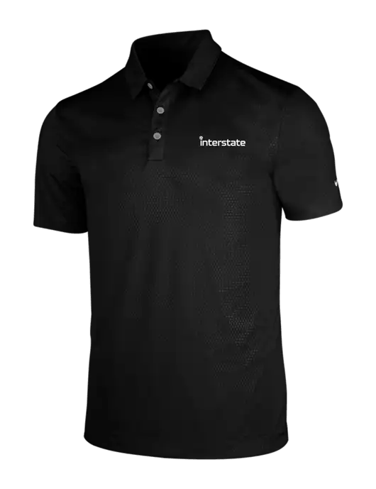 NIKE Black Dri-Fit Embossed Tri-Blade Polo w/Interstate Logo