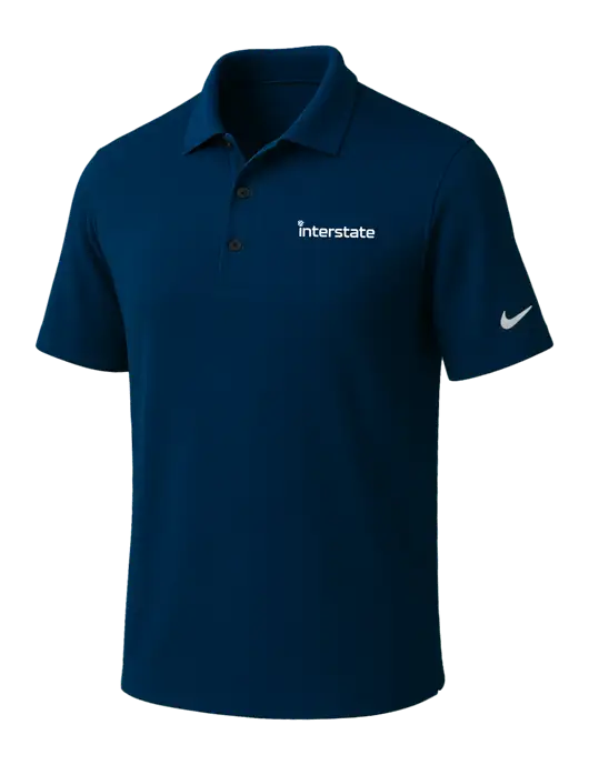 NIKE Navy Dri-Fit Micro Pique Polo w/Interstate Logo