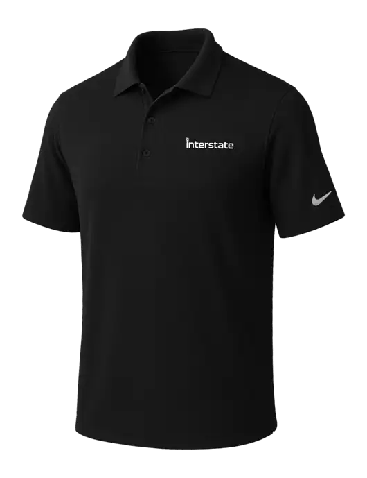 NIKE Black Dri-Fit Micro Pique Polo w/Interstate Logo