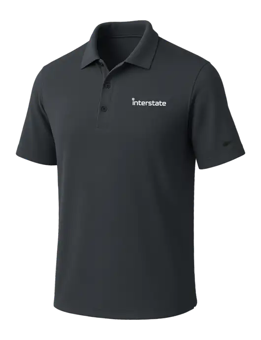 NIKE Dark Grey Dri-Fit Micro Pique Polo w/Interstate Logo