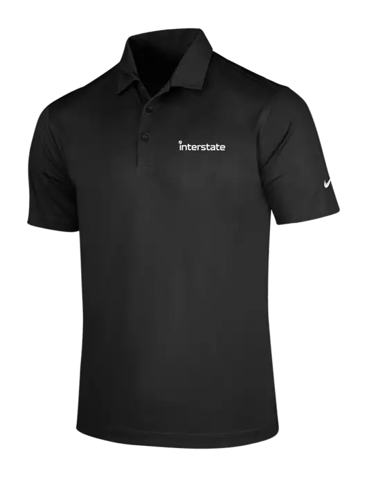NIKE Black Dri-Fit Vertical Mesh Polo w/Interstate Logo