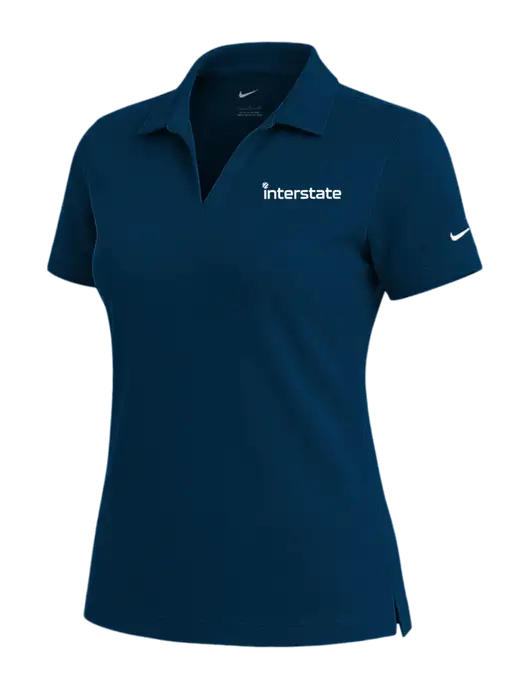 NIKE Navy Womens Dri-Fit Micro Pique Polo w/Interstate Logo