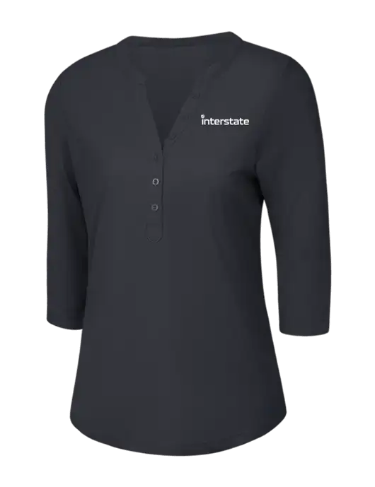 OGIO Charcoal Grey Jewel Henley w/Interstate Logo
