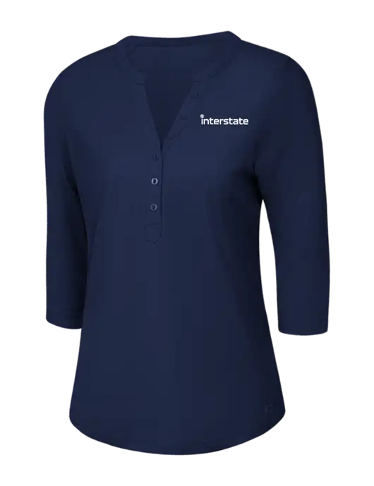 OGIO Navy Jewel Henley w/Interstate Logo