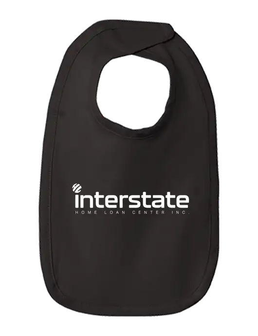 Rabbit Skins Black Infant Premium Jersey Bib w/Interstate Logo
