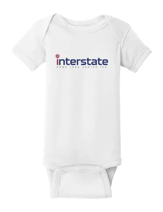 Rabbit Skins White Infant Short Sleeve Baby Rib Bodysuit w/Interstate Logo