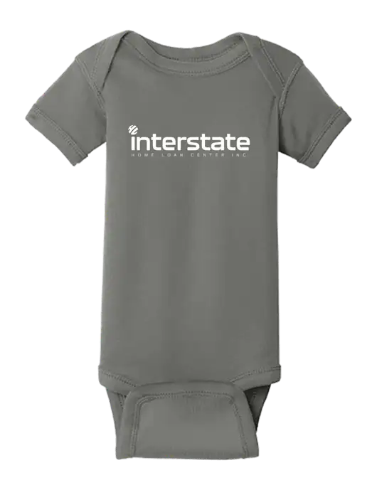 Rabbit Skins Charcoal Infant Short Sleeve Baby Rib Bodysuit w/Interstate Logo