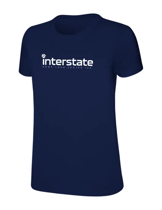 Womens Ring Spun Navy 4.5 oz T-Shirt w/Interstate Logo