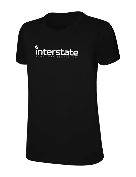 Womens Ring Spun Jet Black 4.5 oz T-Shirt w/Interstate Logo