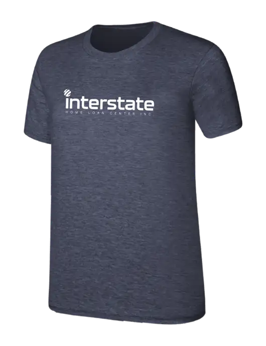 Womens Ring Spun Heather Navy 4.5 oz T-Shirt w/Interstate Logo