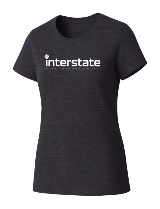 Womens Seriously Soft Heathered Charcoal T-Shirt w/Interstate Logo