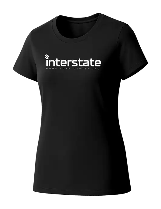 Womens Seriously Soft Black T-Shirt w/Interstate Logo