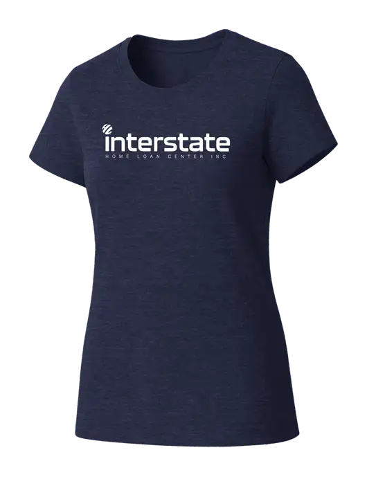 Womens Seriously Soft Heathered Navy T-Shirt w/Interstate Logo