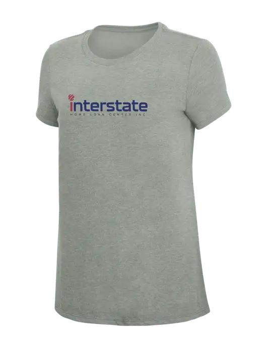 Womens Simply Soft Grey Frost 4.5oz  Poly/Combed Ring Spun Cotton T-Shirt w/Interstate Logo