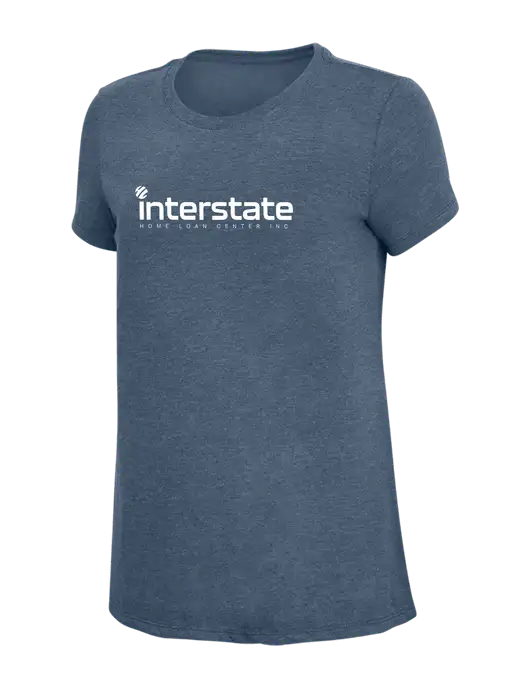 Womens Simply Soft Navy Frost 4.5oz  Poly/Combed Ring Spun Cotton T-Shirt w/Interstate Logo