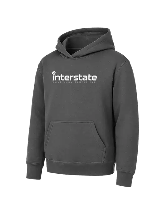 Youth Charcoal 7.8 oz Pullover Hooded Sweatshirt w/Interstate Logo