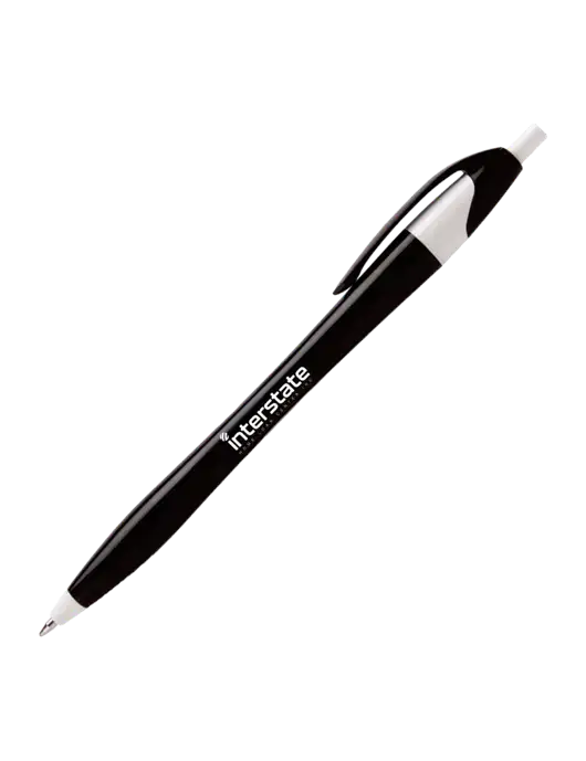 Novella Black/White Executive Pen - Blue Ink w/Interstate Logo