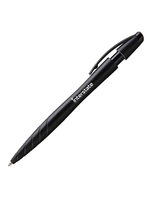 Awali Black Metallic Pen - Black Ink w/Interstate Logo