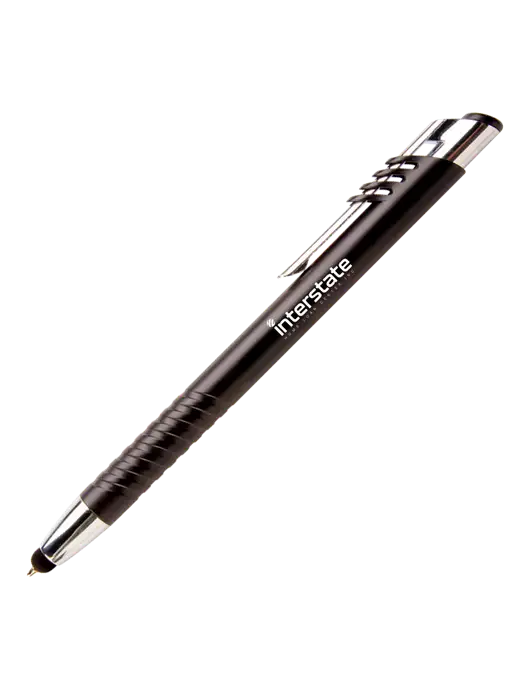 Schirhart Black Stylus Pen - Blue Ink w/Interstate Logo