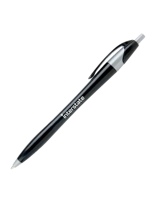 Novella Black/Silver Corporate Pen - Blue Ink w/Interstate Logo