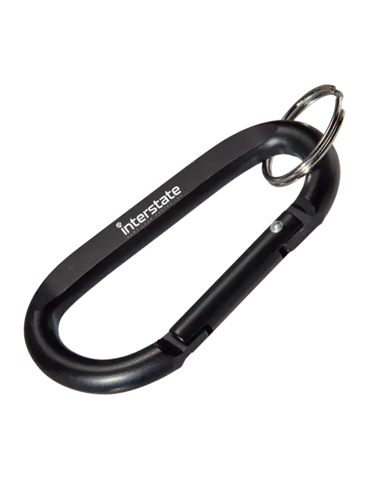 Black Carabiner & Key Ring w/Interstate Logo