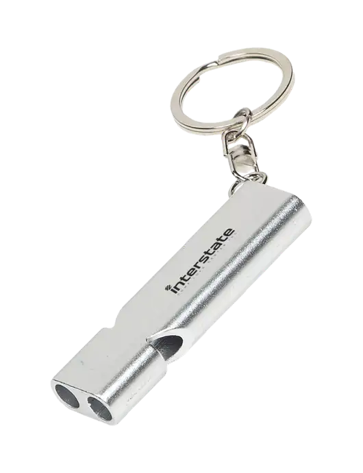Quick Alert Silver Safety Whistle w/Interstate Logo