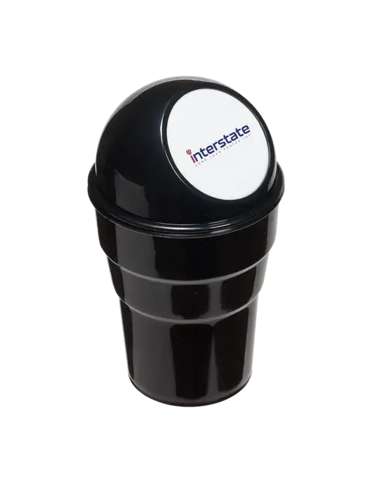 Black Car Cup Holder Trash Can w/Interstate Logo