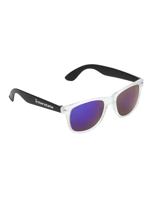 Key West Black Mirrored Sunglasses w/Interstate Logo