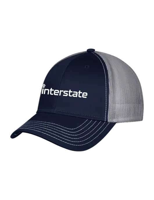 Navy/Grey Mesh Trucker Cap Snap Back w/Interstate Logo