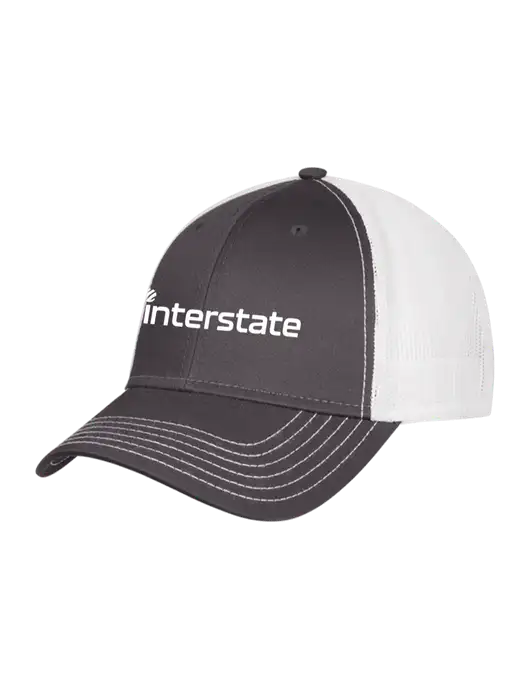 Charcoal/White Mesh Trucker Cap Snap Back w/Interstate Logo