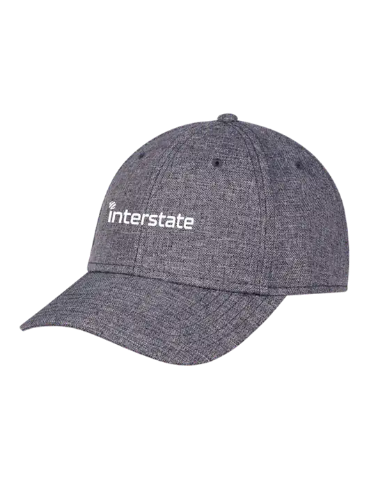 Heather Charcoal Structured Linen Look Cap Hook & Loop w/Interstate Logo