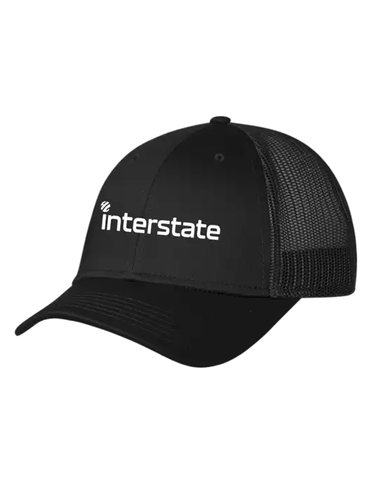 Black Mesh Trucker Cap Snap Back w/Interstate Logo