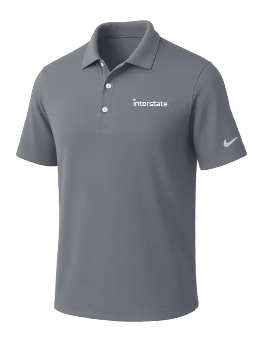NIKE Medium Grey Dri-Fit Micro Pique Polo w/Interstate Logo