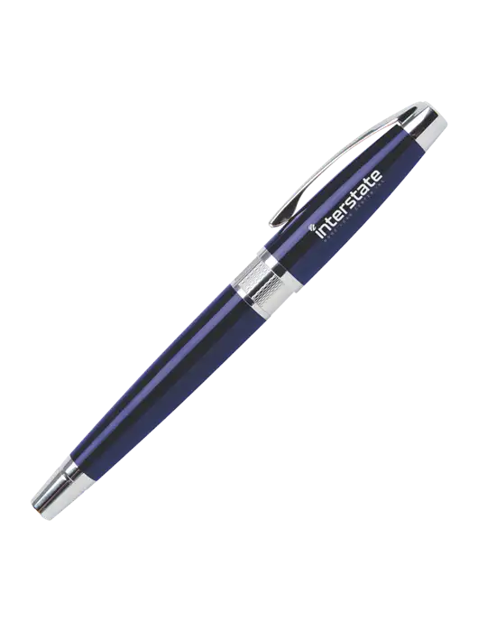 Masscotti Navy Rollerball Pen - Black Ink w/Interstate Logo