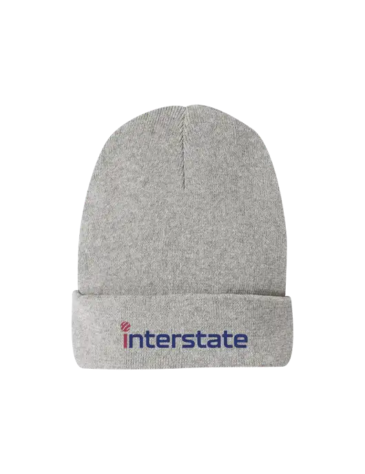 Recycled Light Heather Grey Beanie w/Interstate Logo