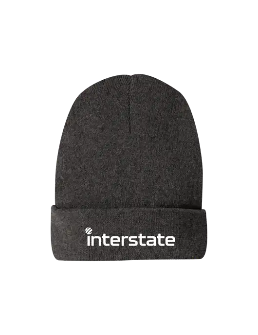 Recycled Charcoal Heather Beanie w/Interstate Logo