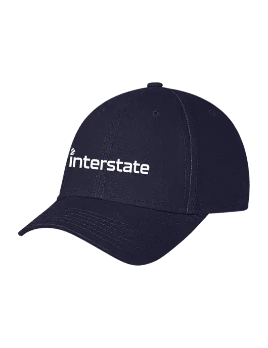 Navy Structured Soft Snap Closure Hook & Loop Cap w/Interstate Logo