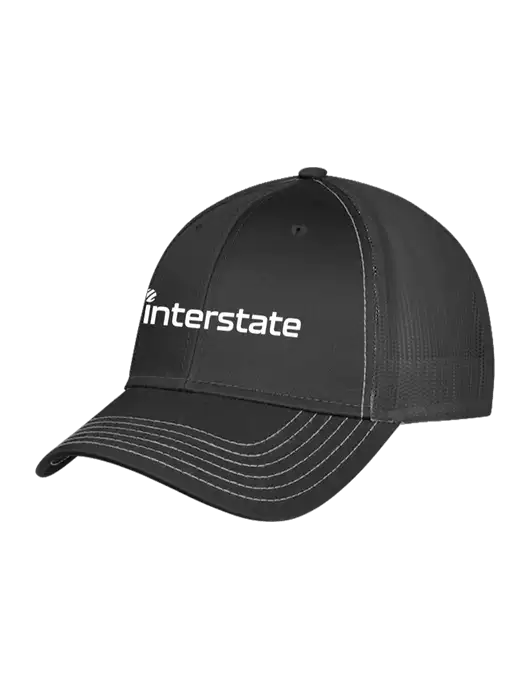 Charcoal Grey Mesh Trucker Cap Snap Back w/Interstate Logo