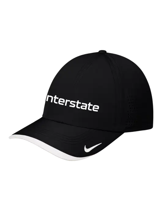 Nike Black/White Dri-FIT Perforated Performance Cap w/Interstate Logo